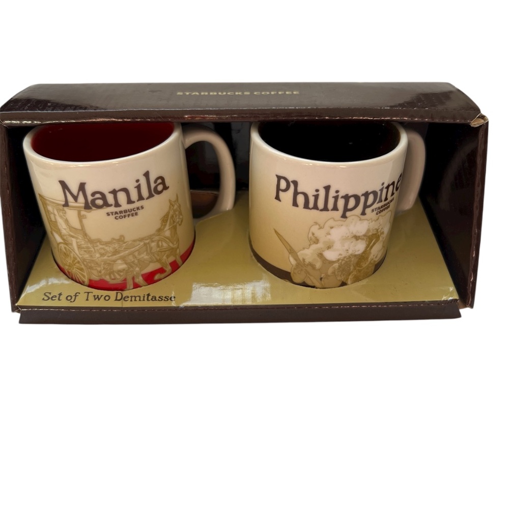 Starbucks Set of 2 Demitasse Mugs Espresso 3 fl oz Philippines & Manila NEW